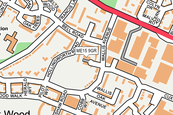ME15 9GR map - OS OpenMap – Local (Ordnance Survey) ME15 9GR map - OS OpenMap – Local (Ordnance Survey)