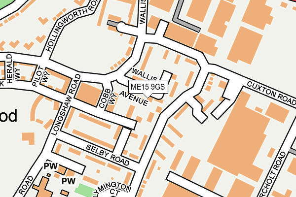 ME15 9GS map - OS OpenMap – Local (Ordnance Survey) ME15 9GS map - OS OpenMap – Local (Ordnance Survey)