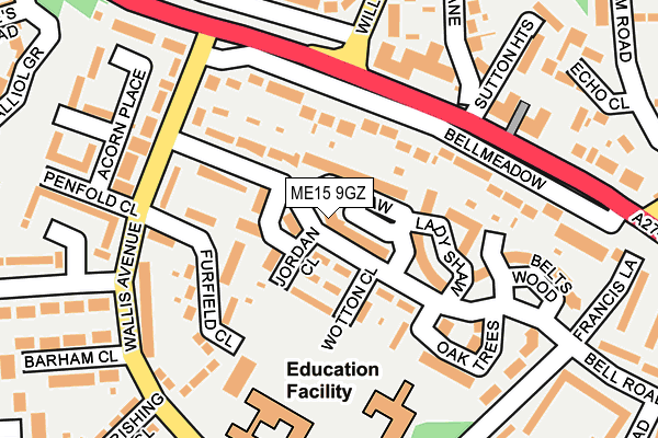 ME15 9GZ map - OS OpenMap – Local (Ordnance Survey)
