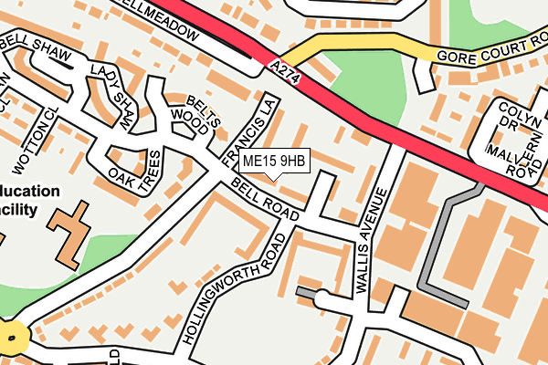 ME15 9HB map - OS OpenMap – Local (Ordnance Survey) ME15 9HB map - OS OpenMap – Local (Ordnance Survey)