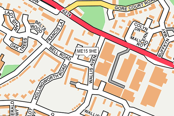 ME15 9HE map - OS OpenMap – Local (Ordnance Survey) ME15 9HE map - OS OpenMap – Local (Ordnance Survey)