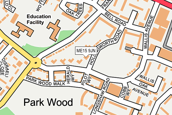 ME15 9JN map - OS OpenMap – Local (Ordnance Survey) ME15 9JN map - OS OpenMap – Local (Ordnance Survey)