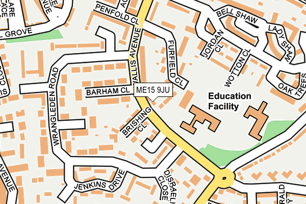 ME15 9JU map - OS OpenMap – Local (Ordnance Survey) ME15 9JU map - OS OpenMap – Local (Ordnance Survey)