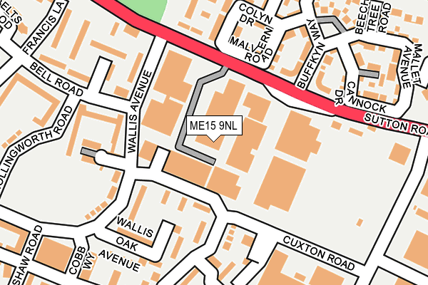 ME15 9NL map - OS OpenMap – Local (Ordnance Survey)