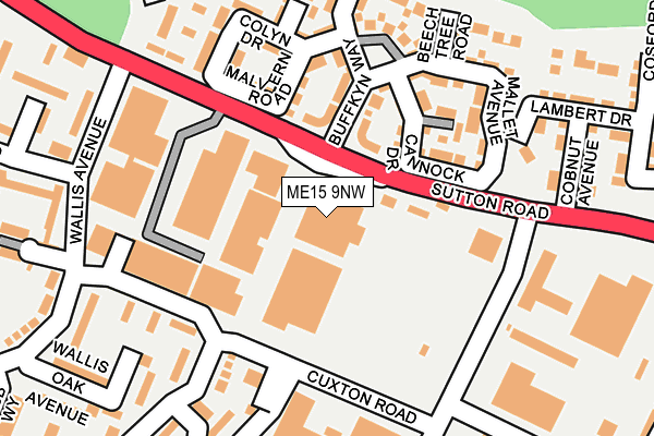 ME15 9NW map - OS OpenMap – Local (Ordnance Survey) ME15 9NW map - OS OpenMap – Local (Ordnance Survey)
