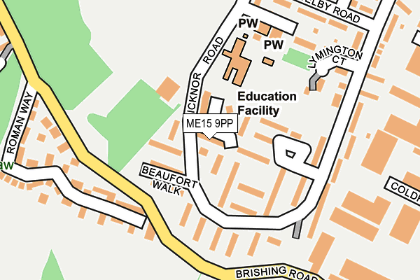 ME15 9PP map - OS OpenMap – Local (Ordnance Survey)