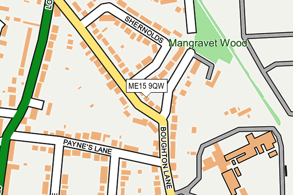 ME15 9QW map - OS OpenMap – Local (Ordnance Survey) ME15 9QW map - OS OpenMap – Local (Ordnance Survey)