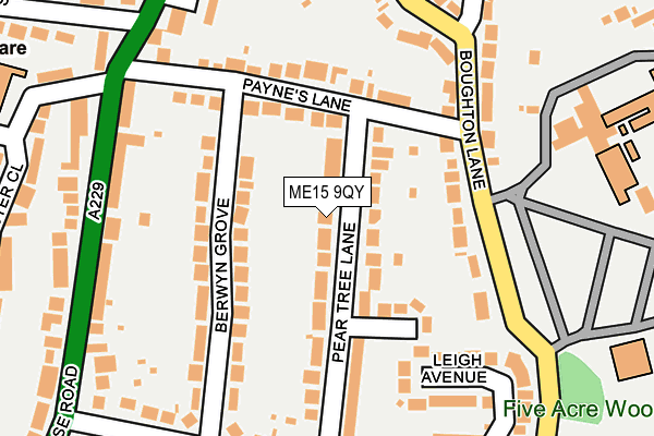 ME15 9QY map - OS OpenMap – Local (Ordnance Survey) ME15 9QY map - OS OpenMap – Local (Ordnance Survey)