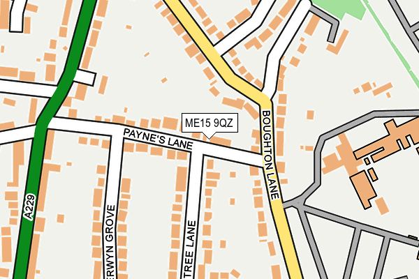 ME15 9QZ map - OS OpenMap – Local (Ordnance Survey) ME15 9QZ map - OS OpenMap – Local (Ordnance Survey)