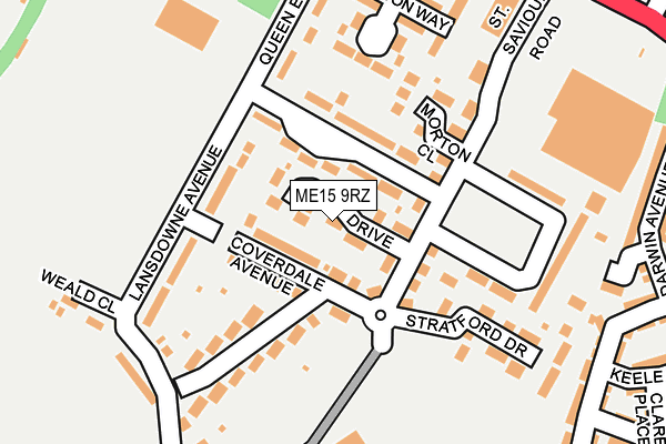ME15 9RZ map - OS OpenMap – Local (Ordnance Survey) ME15 9RZ map - OS OpenMap – Local (Ordnance Survey)