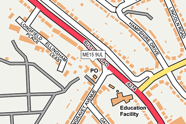 ME15 9UL map - OS OpenMap – Local (Ordnance Survey) ME15 9UL map - OS OpenMap – Local (Ordnance Survey)