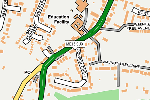 ME15 9UX map - OS OpenMap – Local (Ordnance Survey)