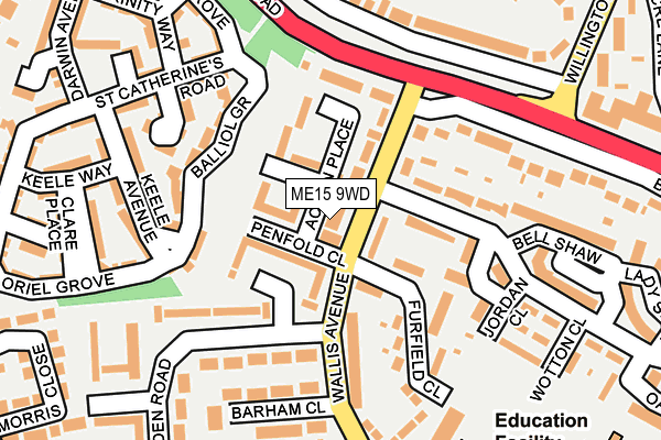 ME15 9WD map - OS OpenMap – Local (Ordnance Survey) ME15 9WD map - OS OpenMap – Local (Ordnance Survey)