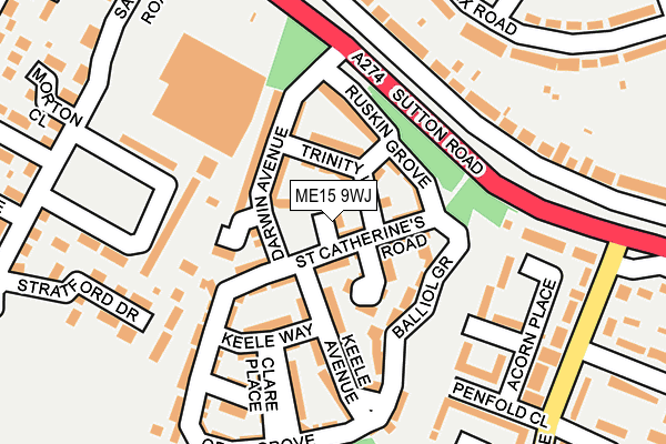 ME15 9WJ map - OS OpenMap – Local (Ordnance Survey) ME15 9WJ map - OS OpenMap – Local (Ordnance Survey)