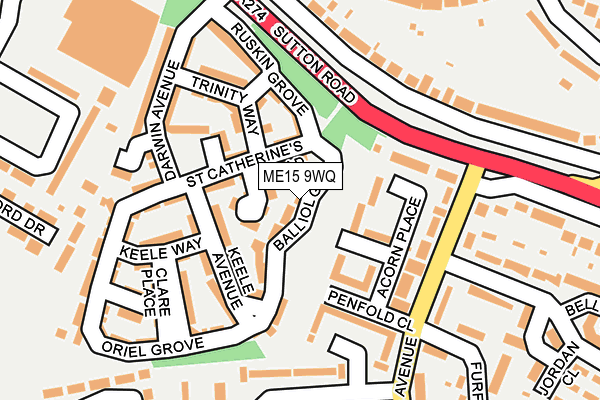 ME15 9WQ map - OS OpenMap – Local (Ordnance Survey) ME15 9WQ map - OS OpenMap – Local (Ordnance Survey)