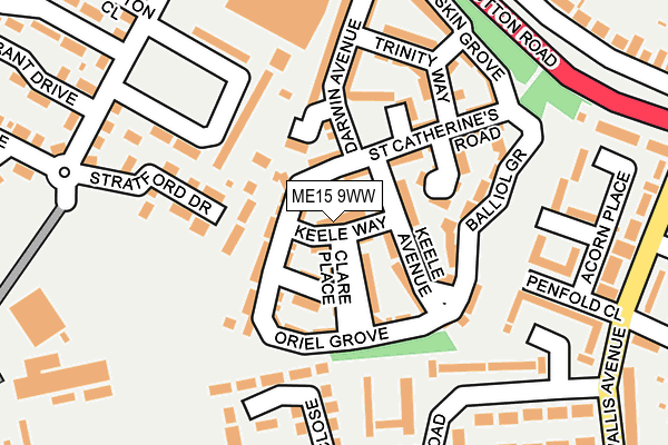 ME15 9WW map - OS OpenMap – Local (Ordnance Survey) ME15 9WW map - OS OpenMap – Local (Ordnance Survey)