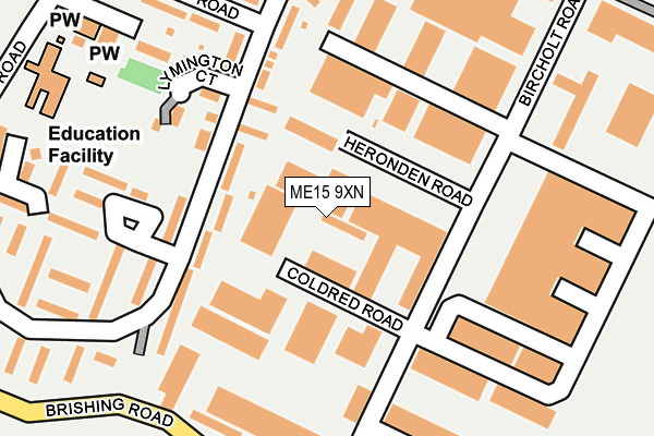 ME15 9XN map - OS OpenMap – Local (Ordnance Survey) ME15 9XN map - OS OpenMap – Local (Ordnance Survey)