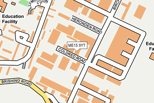 ME15 9YT map - OS OpenMap – Local (Ordnance Survey) ME15 9YT map - OS OpenMap – Local (Ordnance Survey)