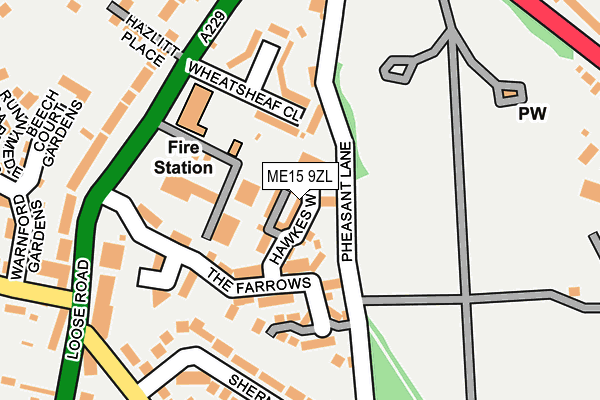 ME15 9ZL map - OS OpenMap – Local (Ordnance Survey) ME15 9ZL map - OS OpenMap – Local (Ordnance Survey)
