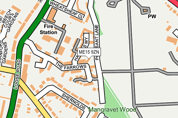 ME15 9ZN map - OS OpenMap – Local (Ordnance Survey) ME15 9ZN map - OS OpenMap – Local (Ordnance Survey)