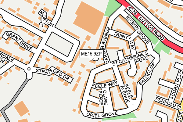 ME15 9ZP map - OS OpenMap – Local (Ordnance Survey) ME15 9ZP map - OS OpenMap – Local (Ordnance Survey)
