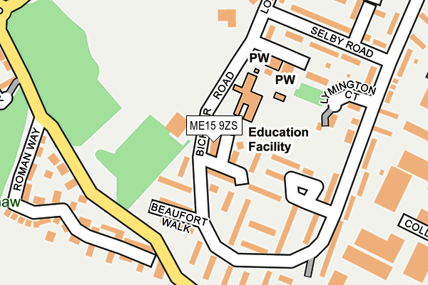 ME15 9ZS map - OS OpenMap – Local (Ordnance Survey) ME15 9ZS map - OS OpenMap – Local (Ordnance Survey)