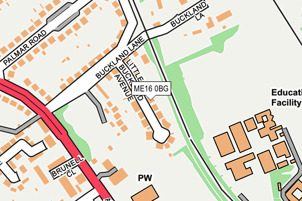 ME16 0BG map - OS OpenMap – Local (Ordnance Survey) ME16 0BG map - OS OpenMap – Local (Ordnance Survey)