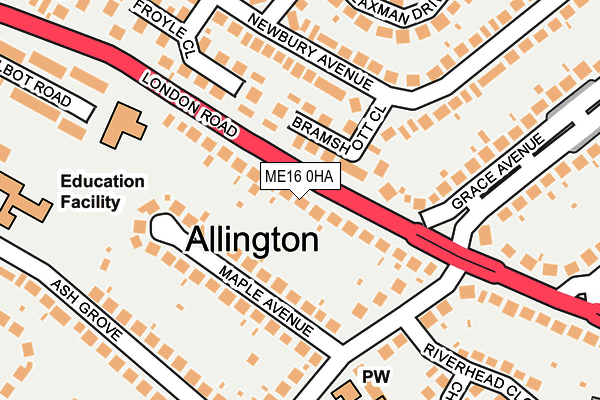 ME16 0HA map - OS OpenMap – Local (Ordnance Survey) ME16 0HA map - OS OpenMap – Local (Ordnance Survey)