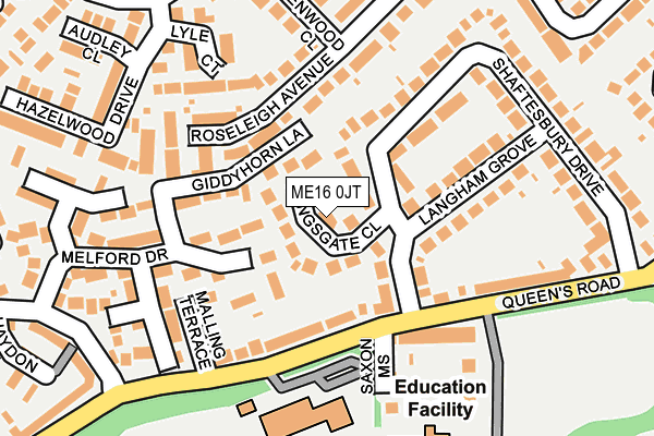 ME16 0JT map - OS OpenMap – Local (Ordnance Survey)