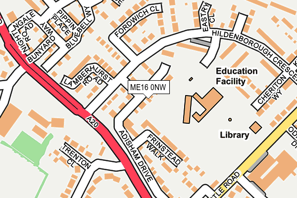 ME16 0NW map - OS OpenMap – Local (Ordnance Survey) ME16 0NW map - OS OpenMap – Local (Ordnance Survey)