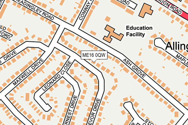 ME16 0QW map - OS OpenMap – Local (Ordnance Survey) ME16 0QW map - OS OpenMap – Local (Ordnance Survey)