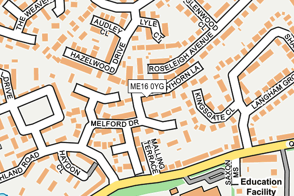 ME16 0YG map - OS OpenMap – Local (Ordnance Survey) ME16 0YG map - OS OpenMap – Local (Ordnance Survey)