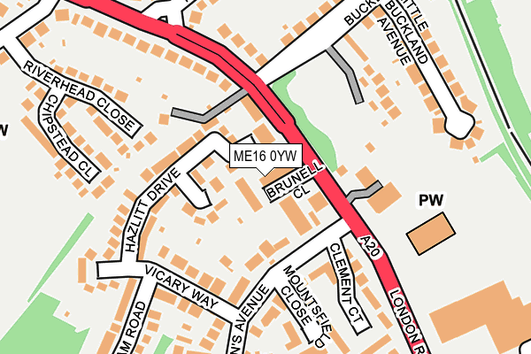 ME16 0YW map - OS OpenMap – Local (Ordnance Survey) ME16 0YW map - OS OpenMap – Local (Ordnance Survey)