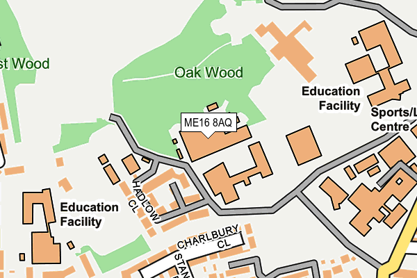 ME16 8AQ map - OS OpenMap – Local (Ordnance Survey)