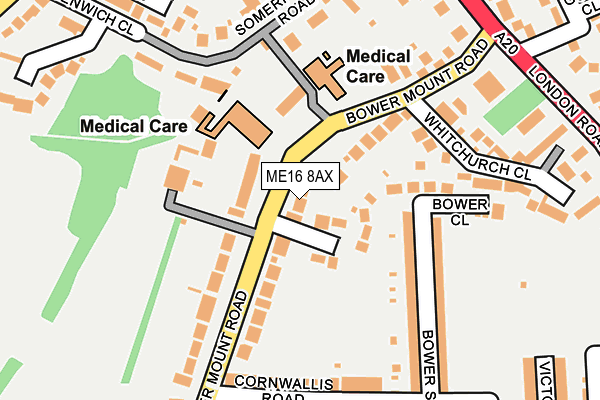 ME16 8AX map - OS OpenMap – Local (Ordnance Survey) ME16 8AX map - OS OpenMap – Local (Ordnance Survey)