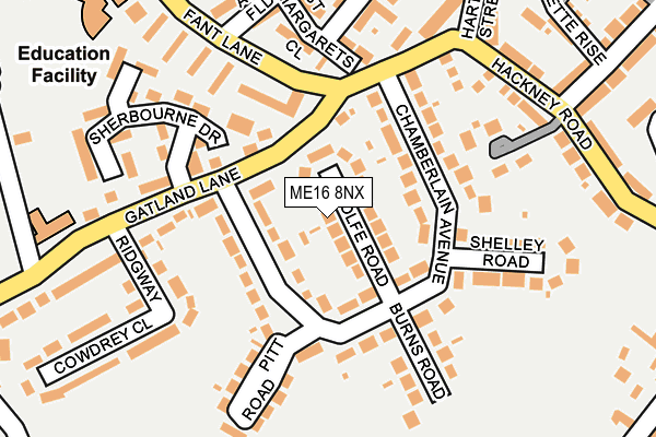 ME16 8NX map - OS OpenMap – Local (Ordnance Survey) ME16 8NX map - OS OpenMap – Local (Ordnance Survey)