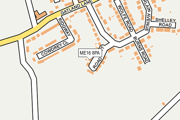 ME16 8PA map - OS OpenMap – Local (Ordnance Survey) ME16 8PA map - OS OpenMap – Local (Ordnance Survey)