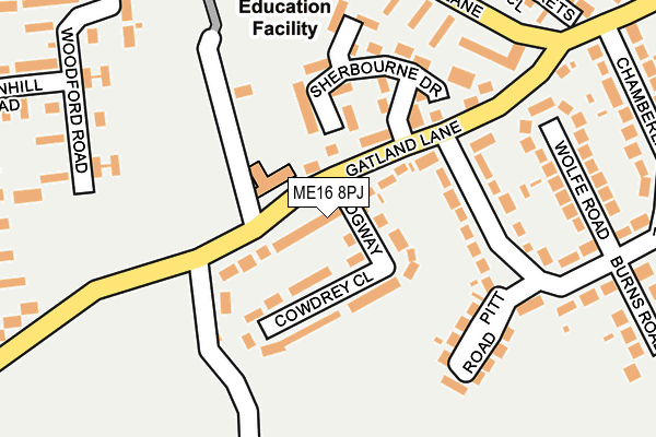 ME16 8PJ map - OS OpenMap – Local (Ordnance Survey) ME16 8PJ map - OS OpenMap – Local (Ordnance Survey)