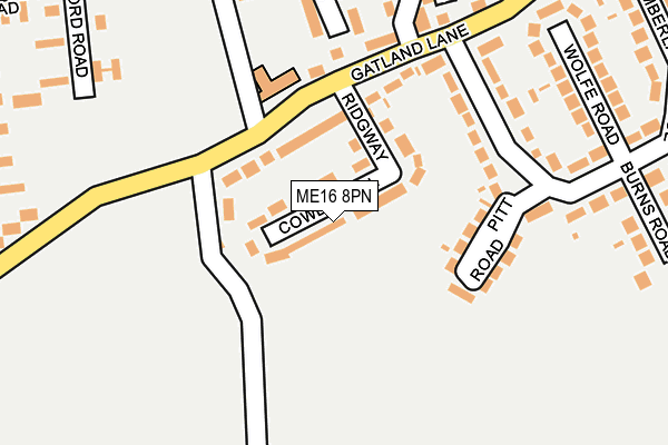 ME16 8PN map - OS OpenMap – Local (Ordnance Survey) ME16 8PN map - OS OpenMap – Local (Ordnance Survey)