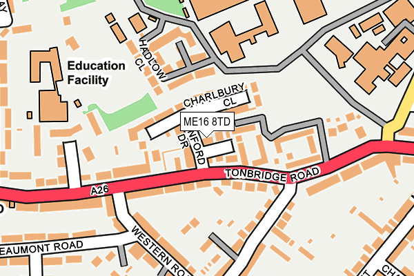 ME16 8TD map - OS OpenMap – Local (Ordnance Survey)