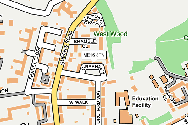 ME16 8TN map - OS OpenMap – Local (Ordnance Survey) ME16 8TN map - OS OpenMap – Local (Ordnance Survey)