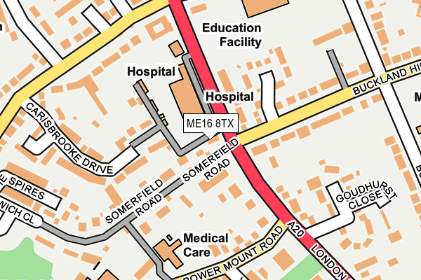 ME16 8TX map - OS OpenMap – Local (Ordnance Survey) ME16 8TX map - OS OpenMap – Local (Ordnance Survey)