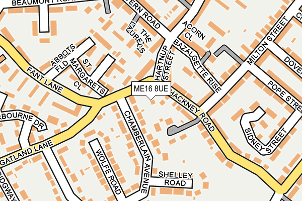 ME16 8UE map - OS OpenMap – Local (Ordnance Survey) ME16 8UE map - OS OpenMap – Local (Ordnance Survey)