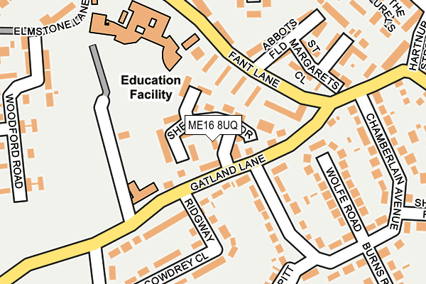 ME16 8UQ map - OS OpenMap – Local (Ordnance Survey) ME16 8UQ map - OS OpenMap – Local (Ordnance Survey)