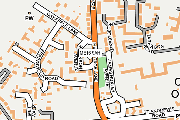 ME16 9AH map - OS OpenMap – Local (Ordnance Survey) ME16 9AH map - OS OpenMap – Local (Ordnance Survey)