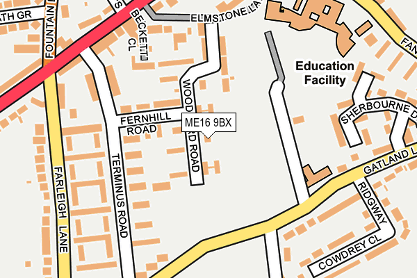ME16 9BX map - OS OpenMap – Local (Ordnance Survey) ME16 9BX map - OS OpenMap – Local (Ordnance Survey)