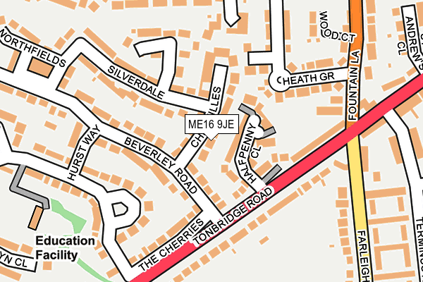 ME16 9JE map - OS OpenMap – Local (Ordnance Survey) ME16 9JE map - OS OpenMap – Local (Ordnance Survey)