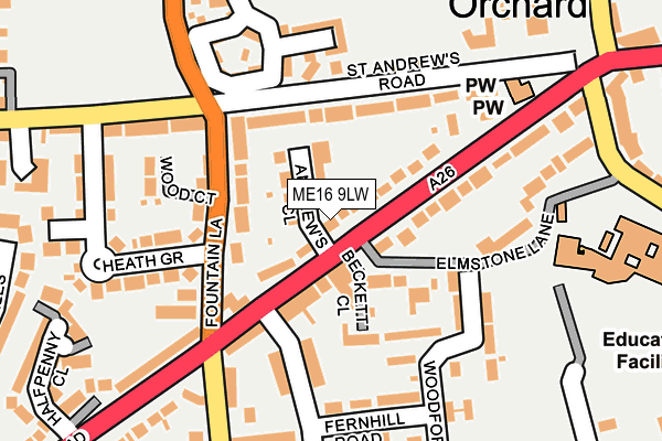 ME16 9LW map - OS OpenMap – Local (Ordnance Survey) ME16 9LW map - OS OpenMap – Local (Ordnance Survey)