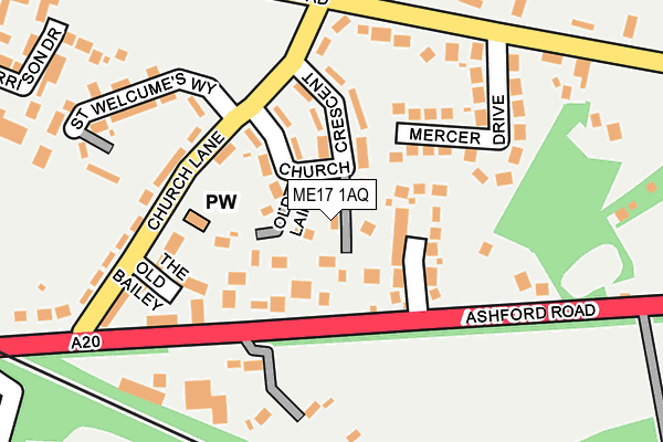 ME17 1AQ map - OS OpenMap – Local (Ordnance Survey)