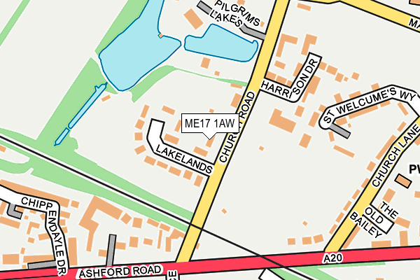 ME17 1AW map - OS OpenMap – Local (Ordnance Survey) ME17 1AW map - OS OpenMap – Local (Ordnance Survey)